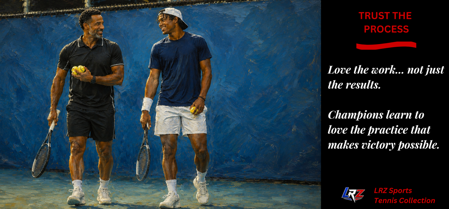 Trust the Process — "Love the Work, Not Just the Results" | Tennis Coach 15oz Coffee Mug - FREE SHIPPING