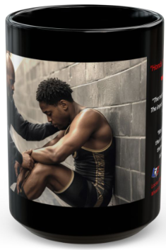 Wrestling Coach — "Hands That Hold You Up" | 15oz Black Ceramic - FREE SHIPPING