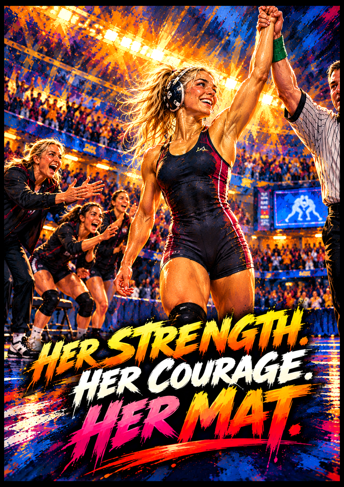 HER STRENGTH, HER COURAGE, HER MAT - FEMALE — 33" × 47"