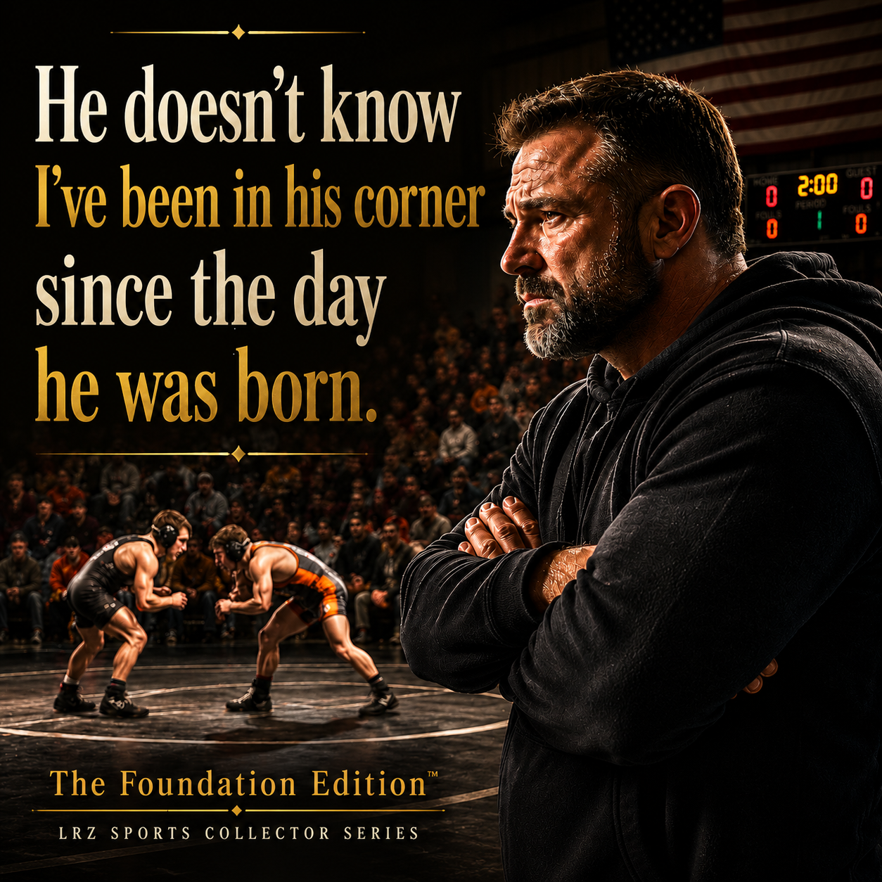 He Doesn't Know I've Been In His Corner Since The Day He Was Born. - Foundation Edition - 15 oz. Wrestling Dad Coffee Mug