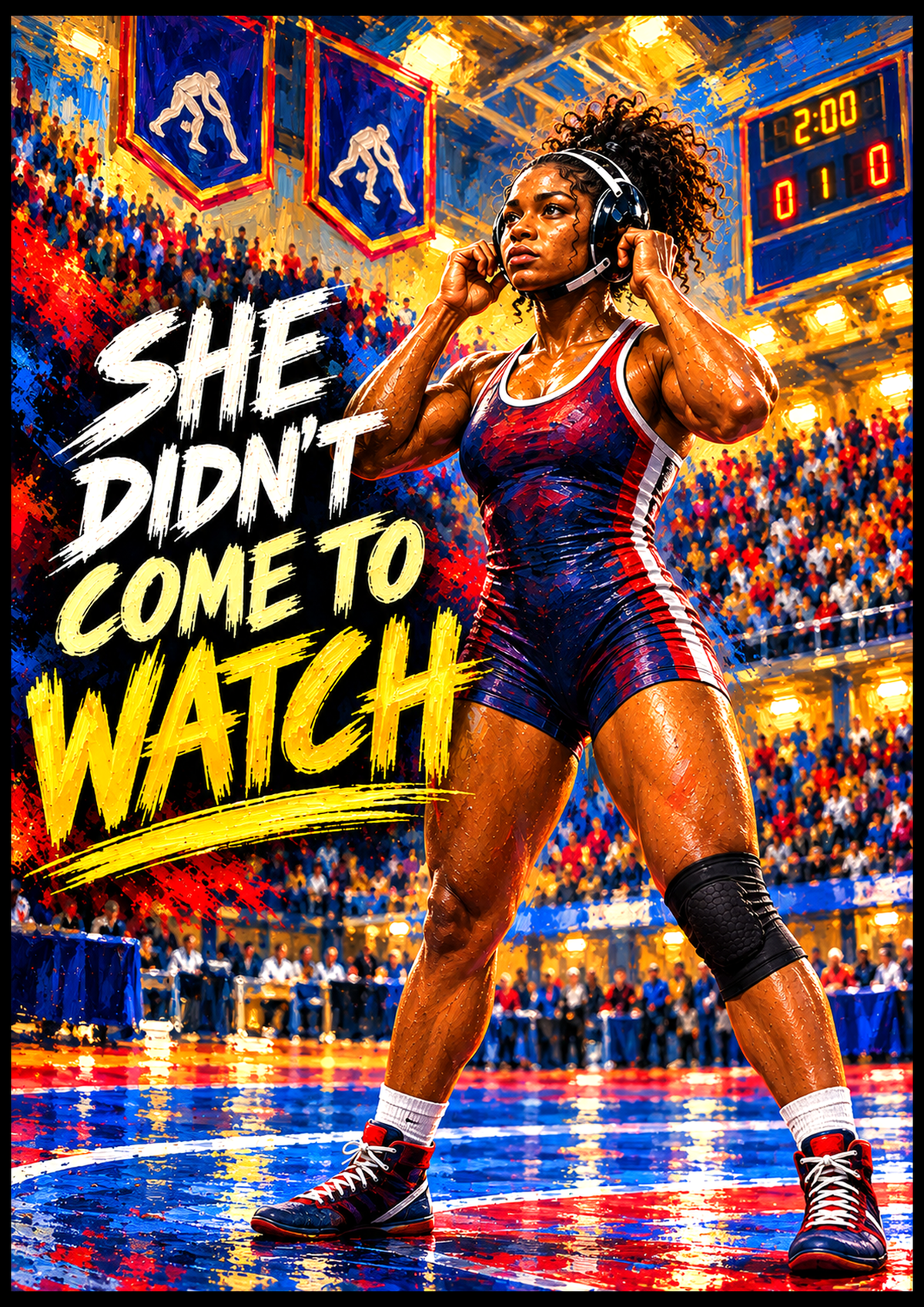 SHE DIDN'T COME TO WATCH — 33" × 47"