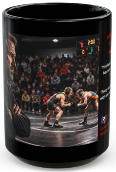 Wrestler's Dad — "In His Corner" | 15oz Black Ceramic - FREE SHIPPING