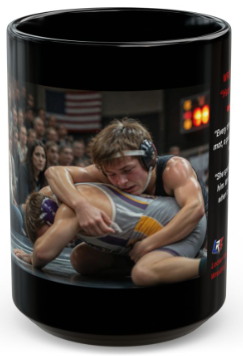 Wrestling Mom "Heart On The Mat" - 15oz Coffee Mug - FREE SHIPPING
