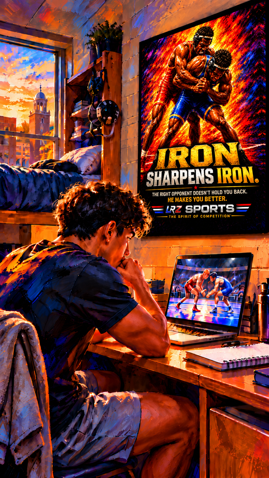 IRON SHARPENS IRON - Wrestling Room Poster — 33" × 47"