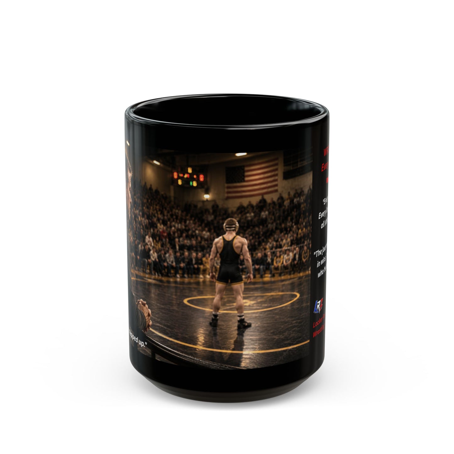 Foundation Edition "EVERY MILE LED HERE™ 15 oz. Black Ceramic Wrestling Dad Coffee Mug - FREE SHIPPING