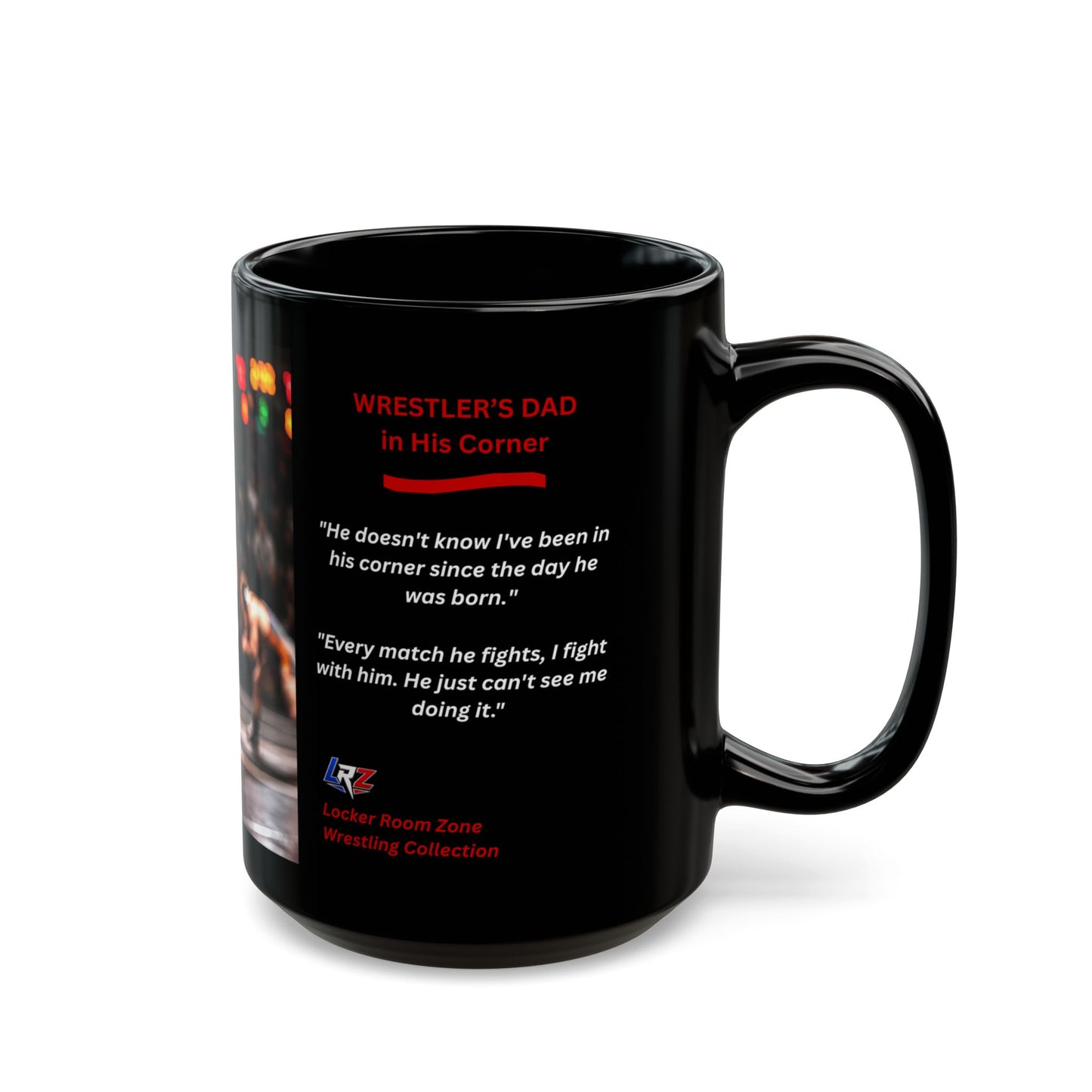 Wrestler's Dad #1 — "Built For This" | 15oz Black Ceramic - FREE SHIPPING