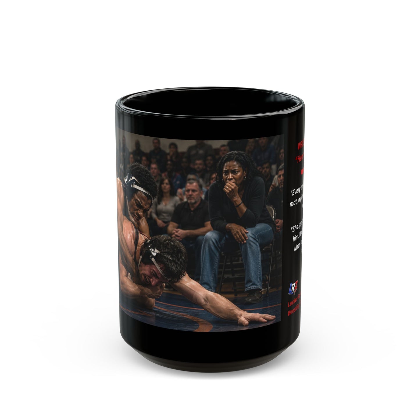 Wrestling Mom  - 4 - "Heart On The Mat" - 15oz Coffee Mug - FREE SHIPPING