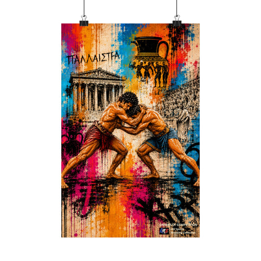 ORIGINS OF COMPETITION — Wrestling 11" × 17" Wall Art Poster — FREE SHIPPING