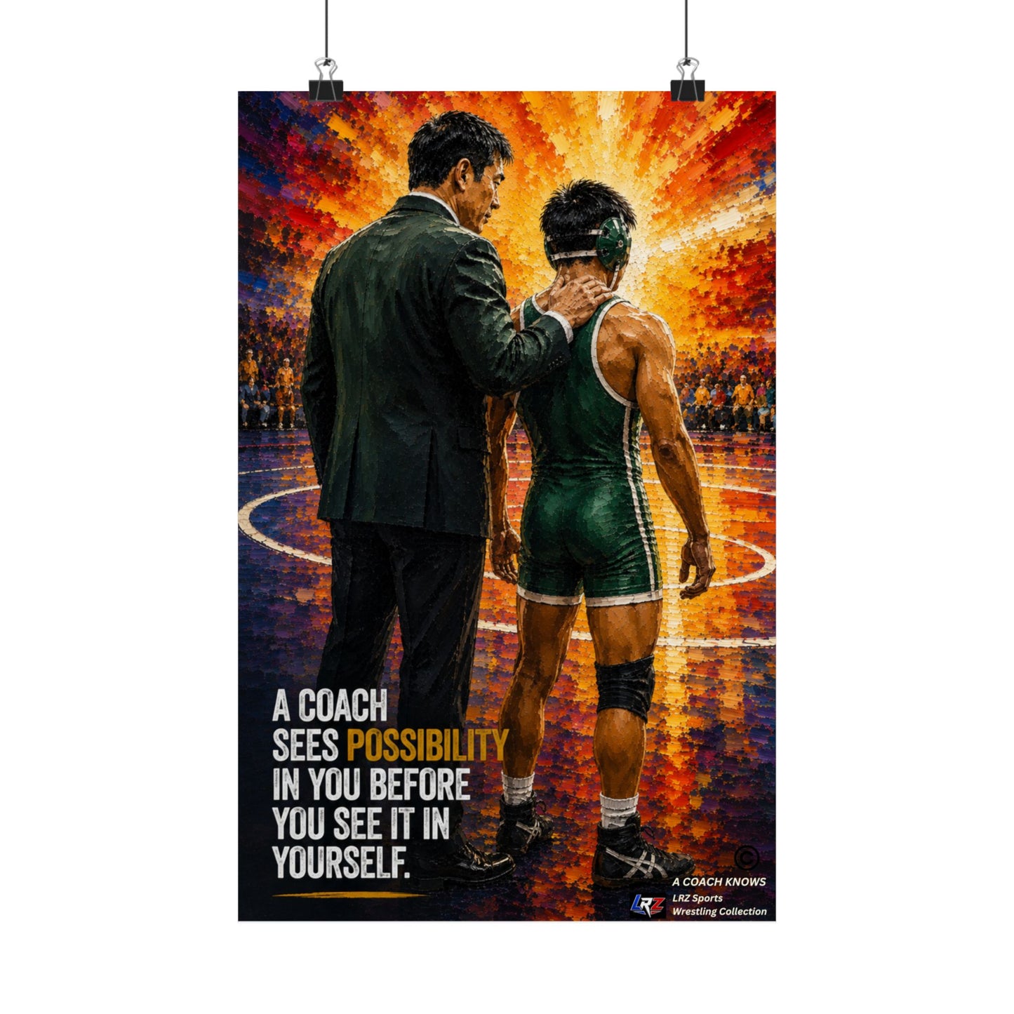 A COACH KNOWS - 11" × 17" Wrestling Wall Art Poster - FREE SHIPPING