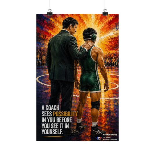 A COACH KNOWS - 11" × 17" Wrestling Wall Art Poster - FREE SHIPPING