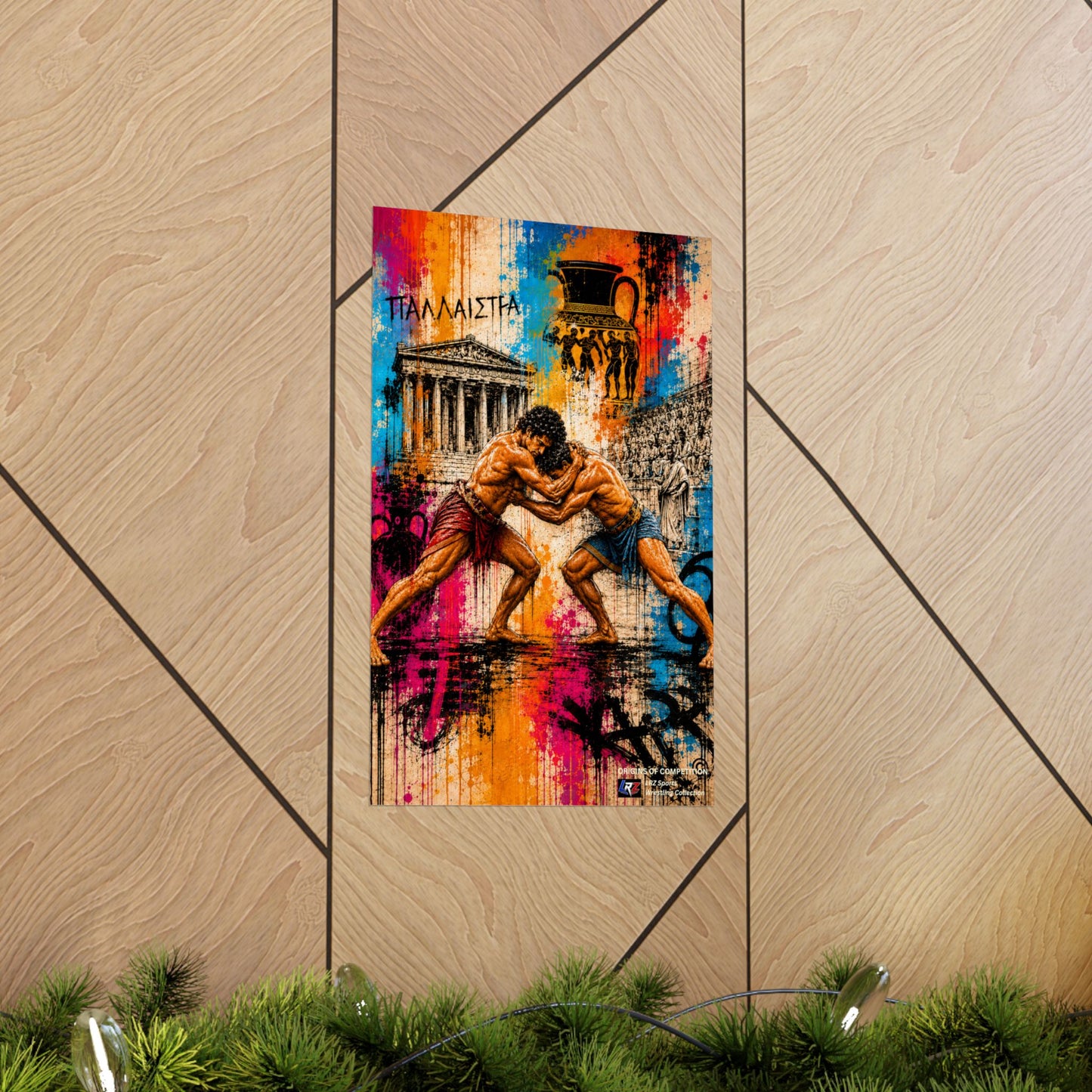 ORIGINS OF COMPETITION — Wrestling 11" × 17" Wall Art Poster — FREE SHIPPING