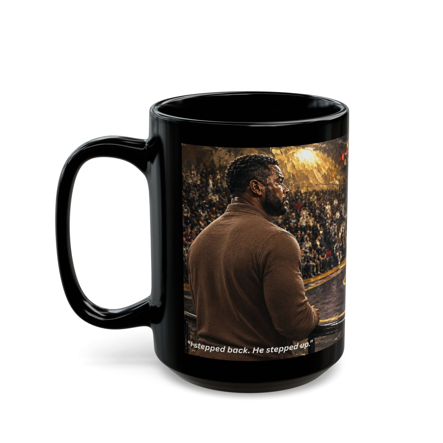 Heritage Edition "EVERY MILE LED HERE™ 15 oz. Black Ceramic Wrestling Dad Coffee Mug - FREE SHIPPING