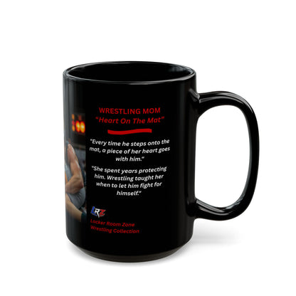 Wrestling Mom - 3 - "Heart On The Mat" - 15oz Coffee Mug - FREE SHIPPING