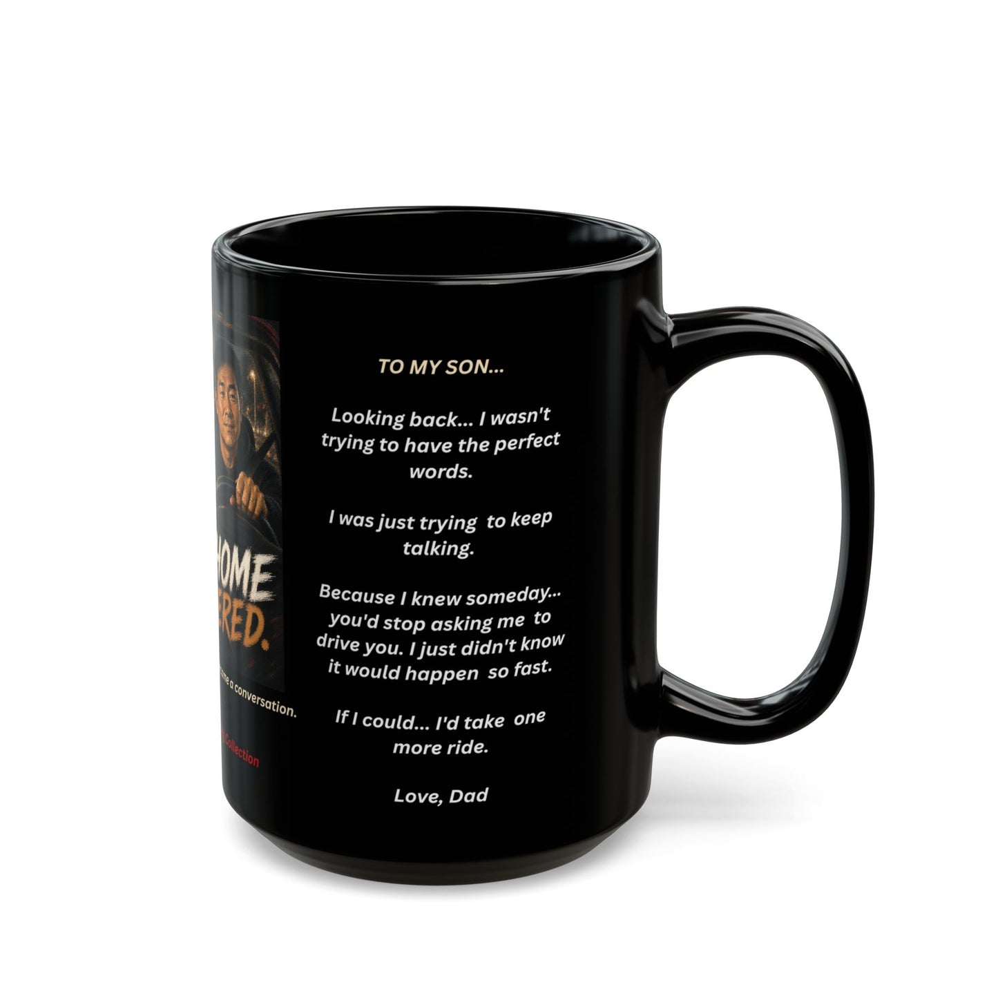 Tradition Edition EVERY RIDE HOME MATTERED™ 15 oz. Black Ceramic Wrestling Dad Coffee Mug - FREE SHIPPING