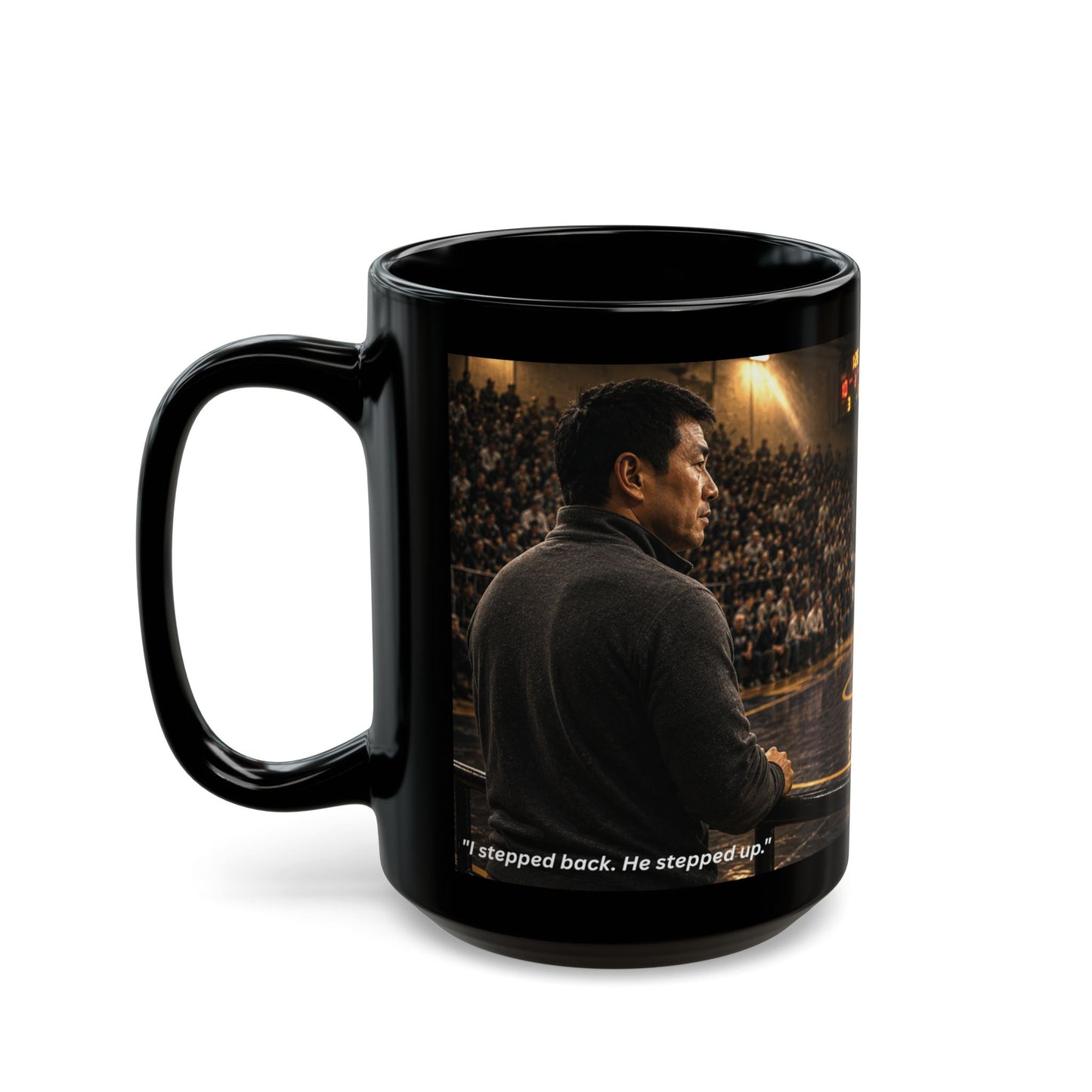 Tradition Edition "EVERY MILE LED HERE™ 15 oz. Black Ceramic Wrestling Dad Coffee Mug - FREE SHIPPING