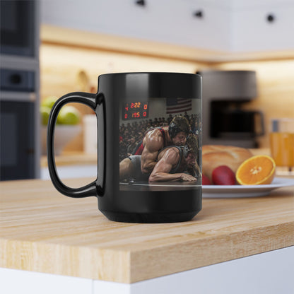 Wrestler's Dad #3 "In His Corner" | 15oz Black Ceramic - FREE SHIPPING