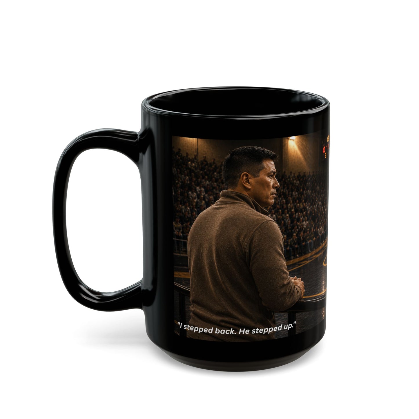 Legacy Edition "EVERY MILE LED HERE™ 15 oz. Black Ceramic Wrestling Dad Coffee Mug - FREE SHIPPING