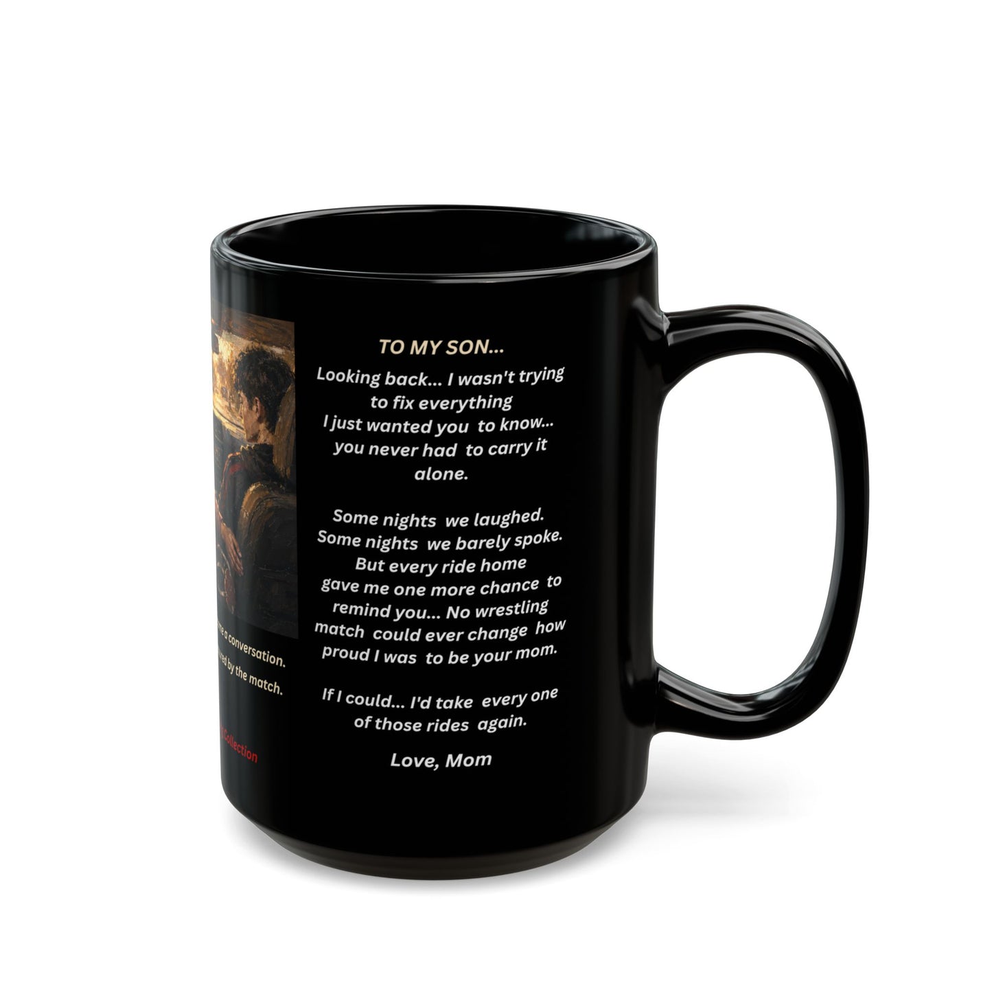 Foundation Edition EVERY RIDE HOME MATTERED™ 15 oz. Black Ceramic Wrestling Mom Coffee Mug - FREE SHIPPING