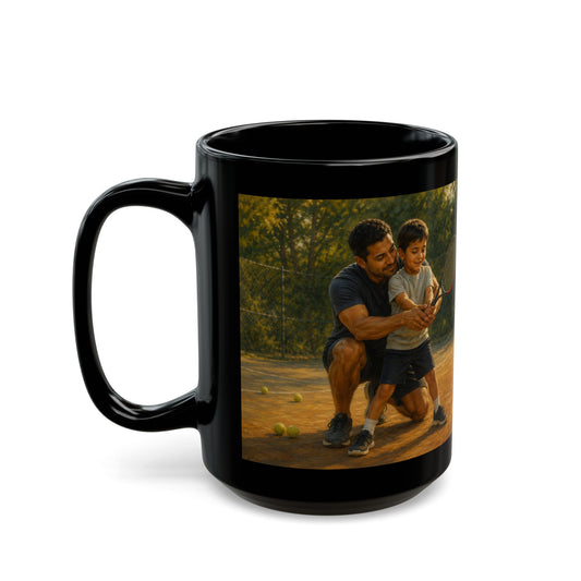 The First Lesson — "He Learned Someone Was There to Guide Him" | Tennis Mom 15oz Coffee Mug - FREE SHIPPING