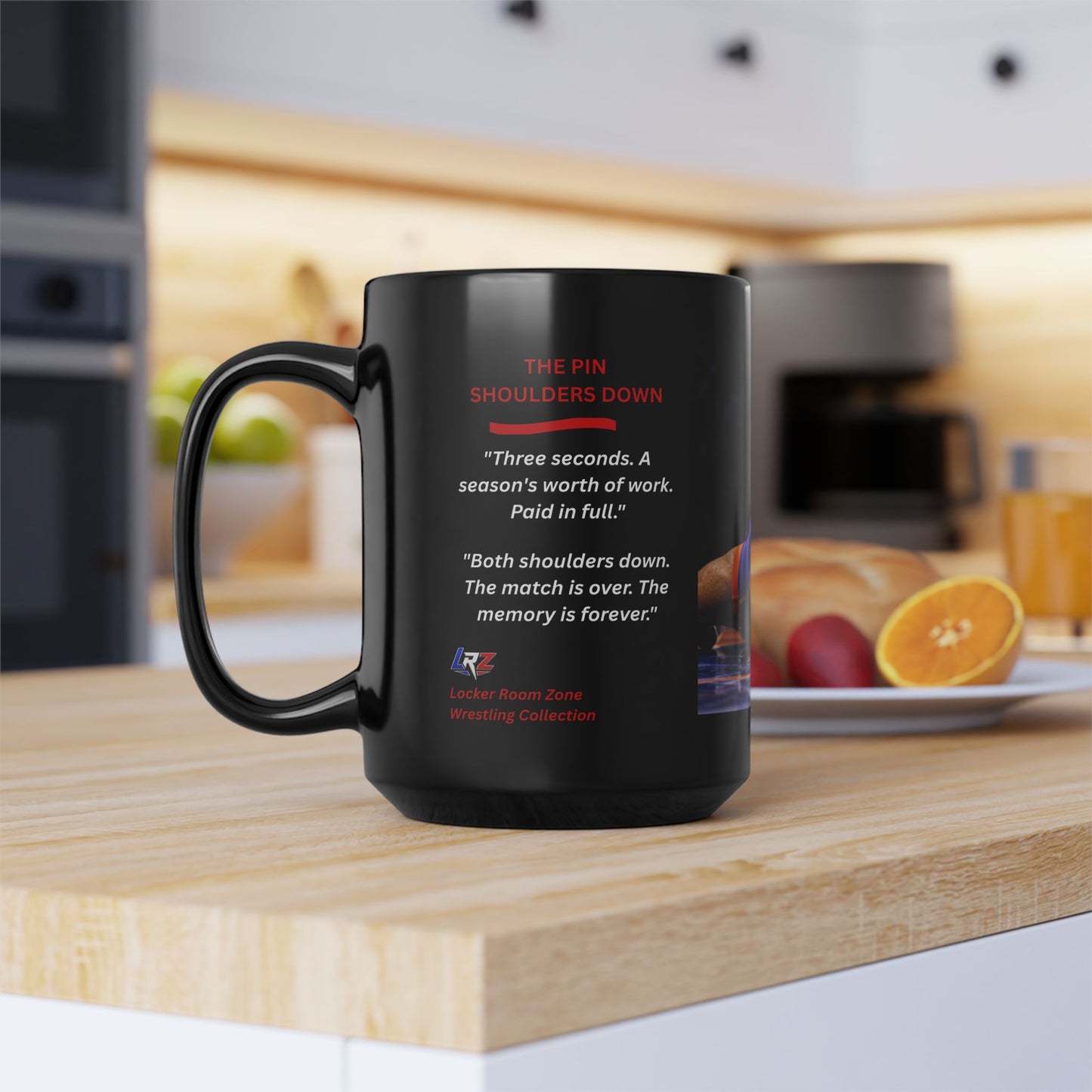 The Pin / Shoulders Down - Wrestling Coffee Mug - 15oz - FREE SHIPPING
