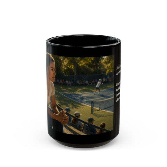 Her Heart Is Playing Every Point | Tennis Mom Heritage 15 oz Coffee Mug - FREE SHIPPING