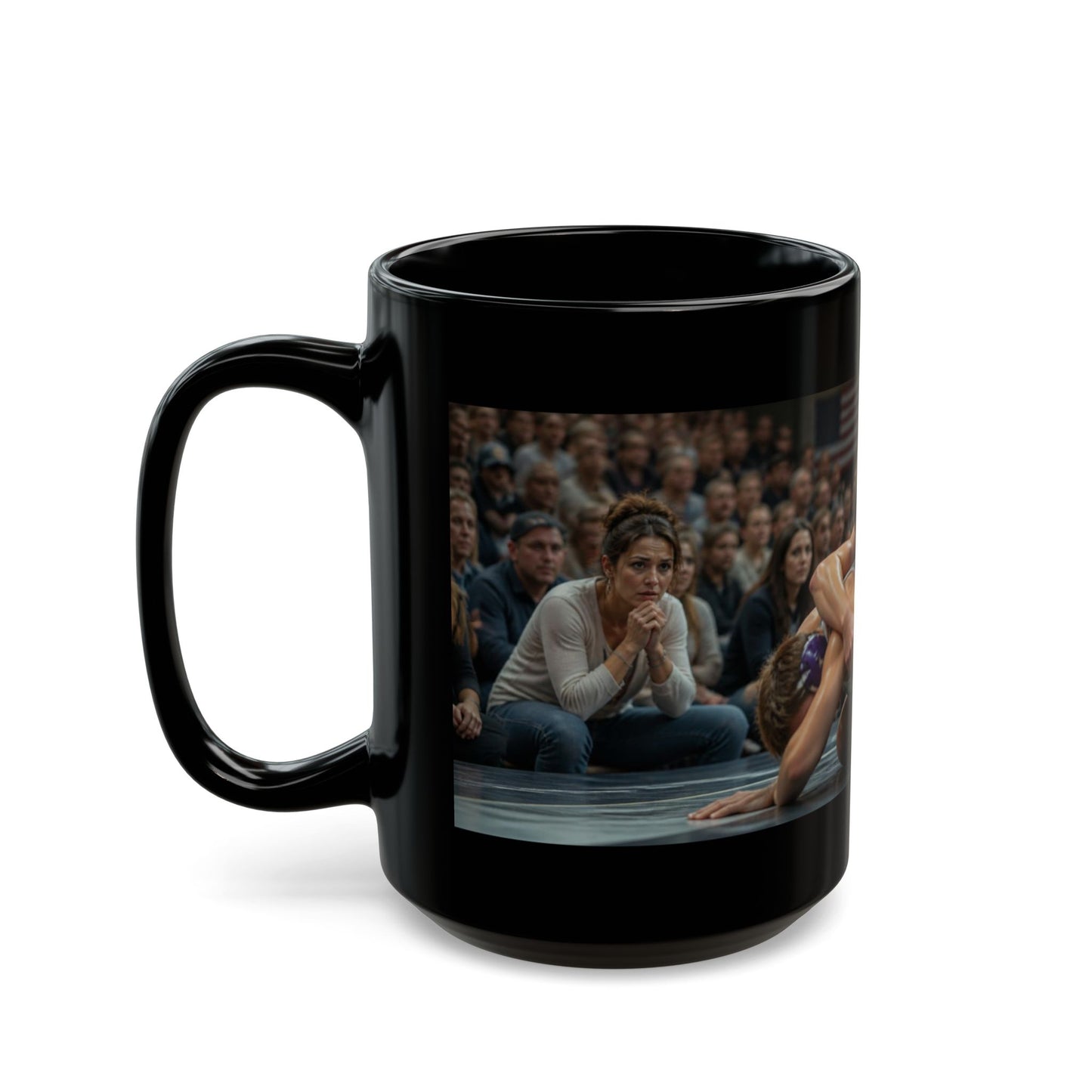 Wrestling Mom - 3 - "Heart On The Mat" - 15oz Coffee Mug - FREE SHIPPING