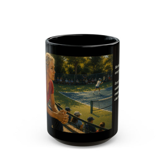 Her Heart Is Playing Every Point | Tennis Mom Foundation 15 oz Coffee Mug - FREE SHIPPING