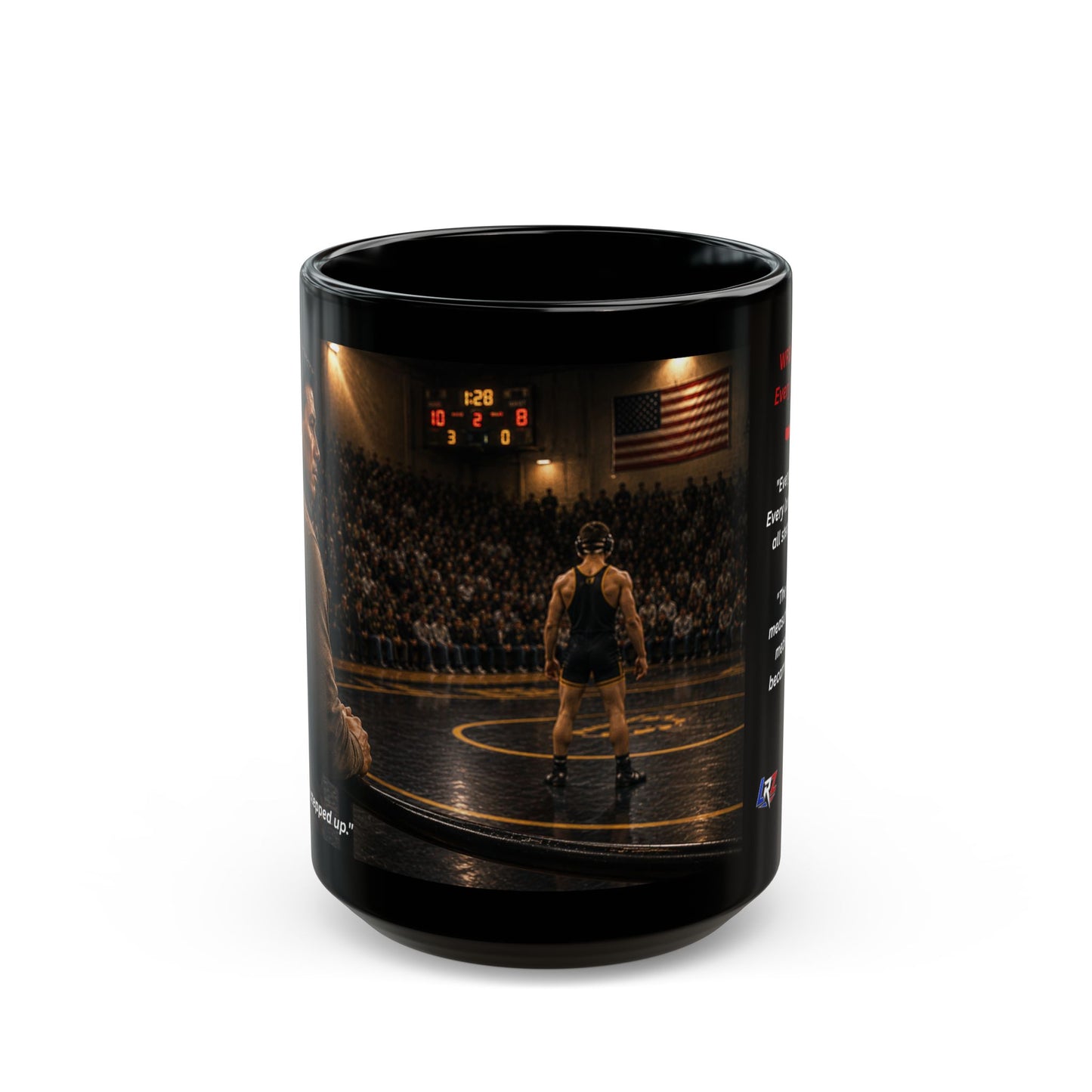 Legacy Edition "EVERY MILE LED HERE™ 15 oz. Black Ceramic Wrestling Dad Coffee Mug - FREE SHIPPING