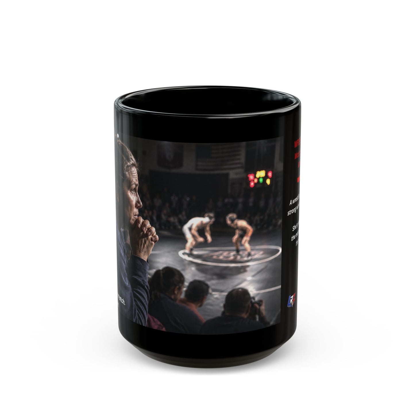 WATCHING WITH HER WHOLE HEART - Foundation Edition - Wrestling Mom 15oz Coffee Mug - FREE SHIPPING