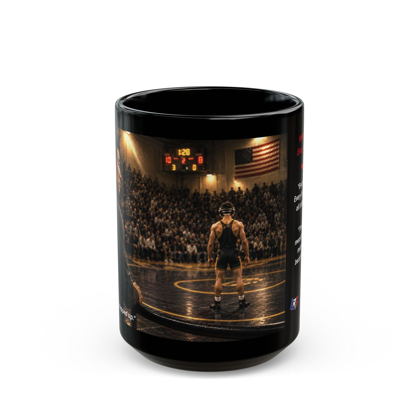 Tradition Edition "EVERY MILE LED HERE™ 15 oz. Black Ceramic Wrestling Dad Coffee Mug - FREE SHIPPING