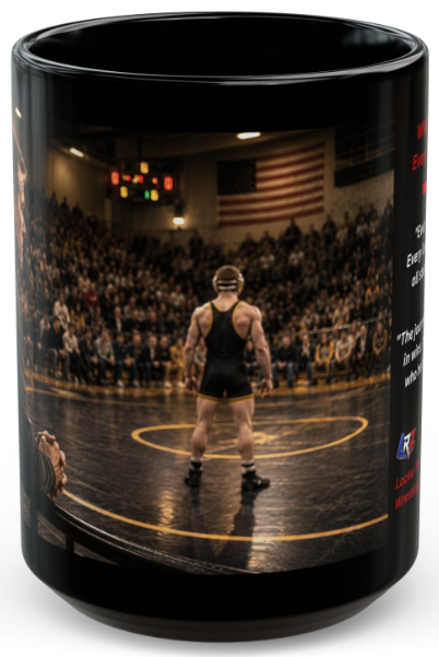 Wrestler's Dad — "Every Mile Led Here" | 15oz Black Ceramic - FREE SHIPPNG