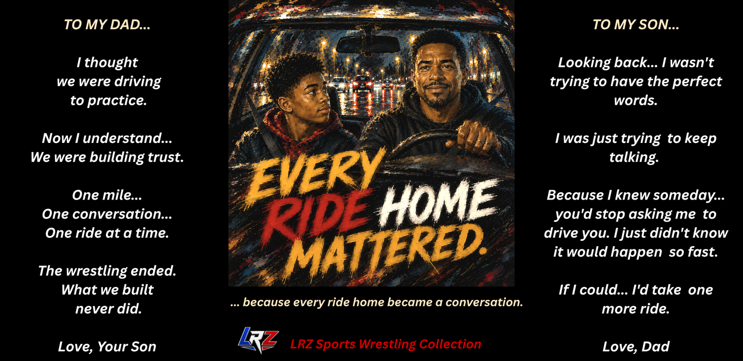 Heritage Edition EVERY RIDE HOME MATTERED™ 15 oz. Black Ceramic Wrestling Dad Coffee Mug - FREE SHIPPING