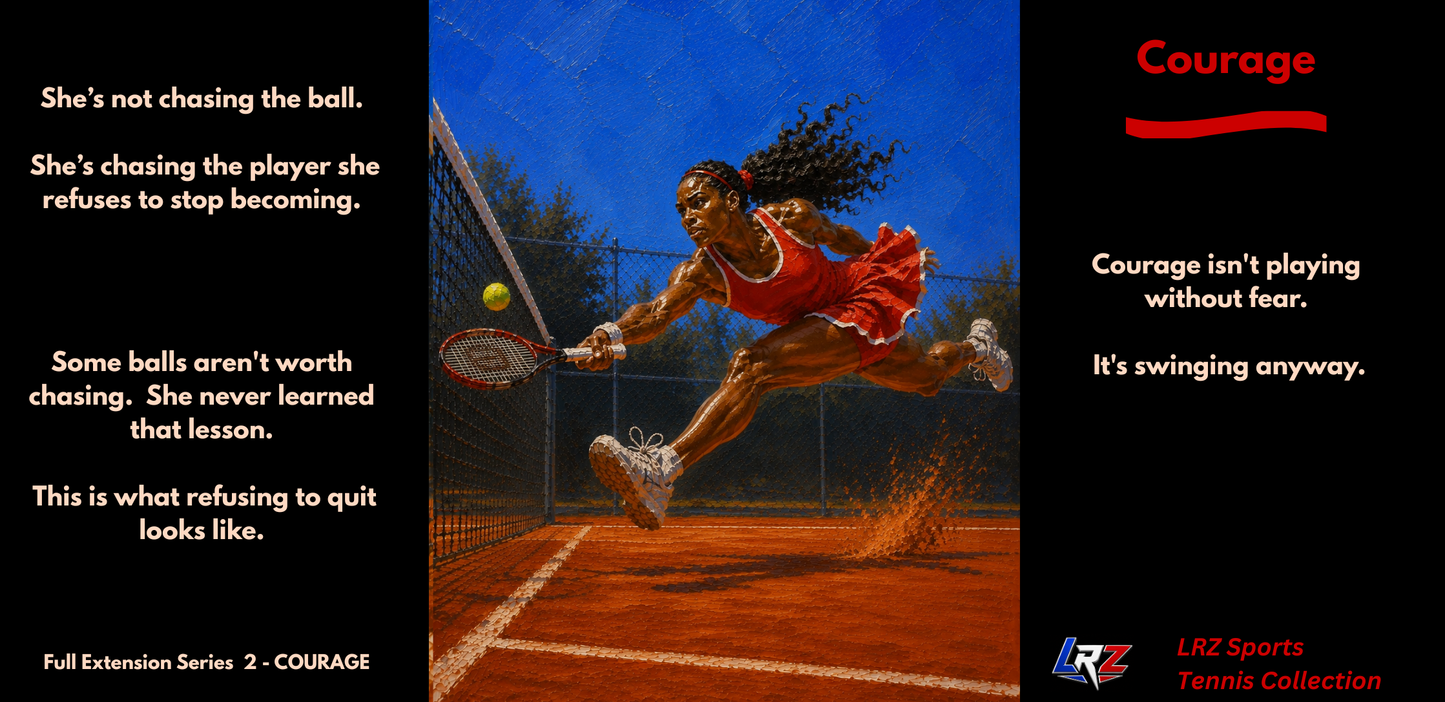 COURAGE - Full Extension 2 | Women's Tennis - Heritage - 15oz Daily Mindset Coffee Mug | LRZ Sports
