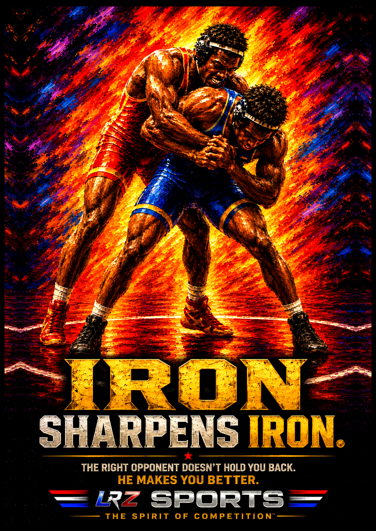 IRON SHARPENS IRON - Wrestling Room Poster — 33" × 47"