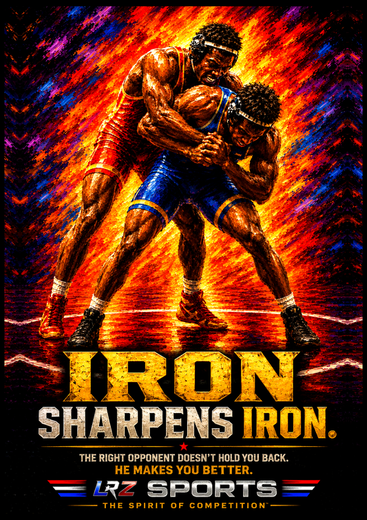 IRON SHARPENS IRON - Wrestling Room Poster — 33" × 47"