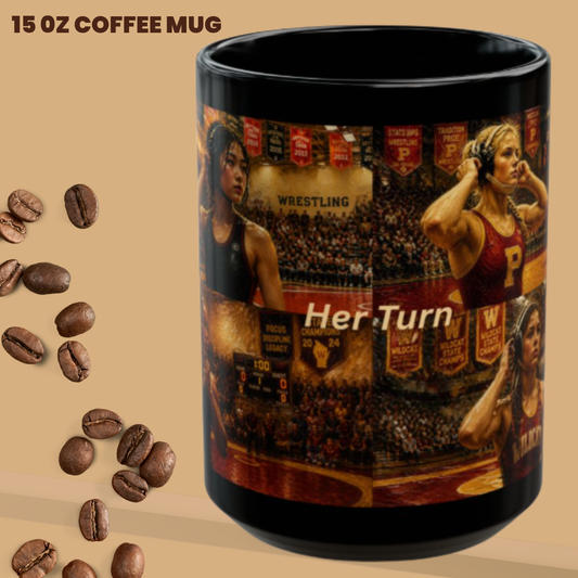 HER TURN | Amateur Girl Wrestling 15oz Coffee Mug - FREE SHIPPING