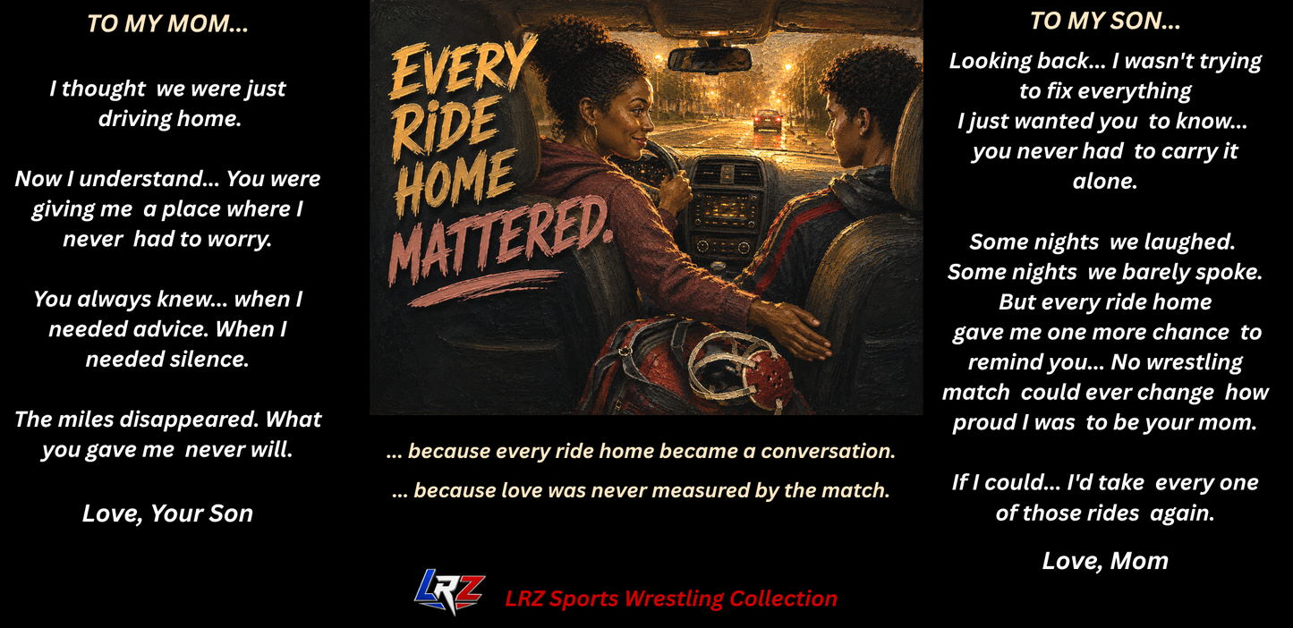Heritage Edition EVERY RIDE HOME MATTERED™ 15 oz. Black Ceramic Wrestling Mom Coffee Mug - FREE SHIPPING