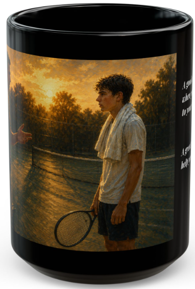 The First Believer — "Someone Believed in You Before You Believed in Yourself" | Tennis Coach 15oz Coffee Mug - FREE SHIPPING
