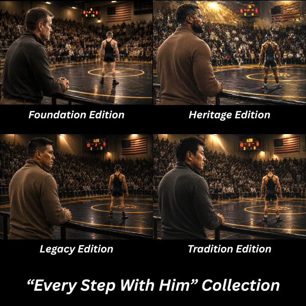 Legacy Edition "EVERY MILE LED HERE™ 15 oz. Black Ceramic Wrestling Dad Coffee Mug - FREE SHIPPING
