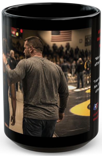 Wrestler's Dad — "Walking It With Him" | 15oz Black Ceramic - FREE SHIPPING