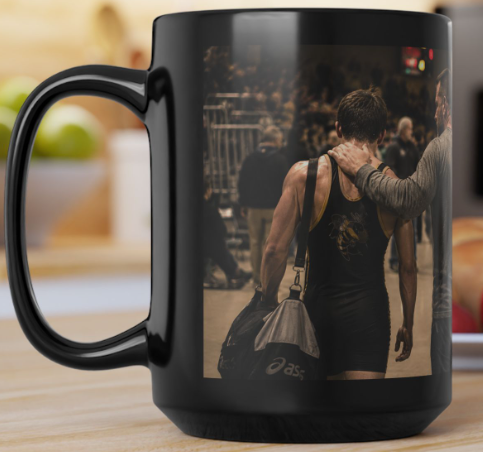 Wrestler's Dad — "Walking It With Him" | 15oz Black Ceramic - FREE SHIPPING