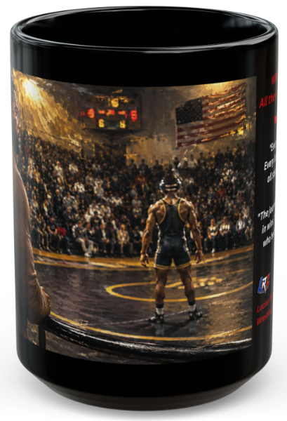 Wrestler's Dad — "All the Miles, One Moment "| 15oz Black Ceramic - FREE SHIPPING
