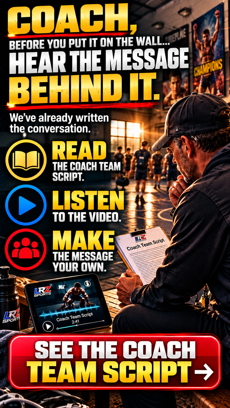 IRON SHARPENS IRON - Wrestling Room Poster — 33" × 47"